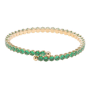 Emerald CZ Round Cluster Evening Bracelet, is a stunning accessory that complements any ensemble to complete your special outfit. The quality craftsmanship of the bracelet ensures the stones remain securely in place for long-lasting, sparkling beauty. A perfect gift item for special occasions.