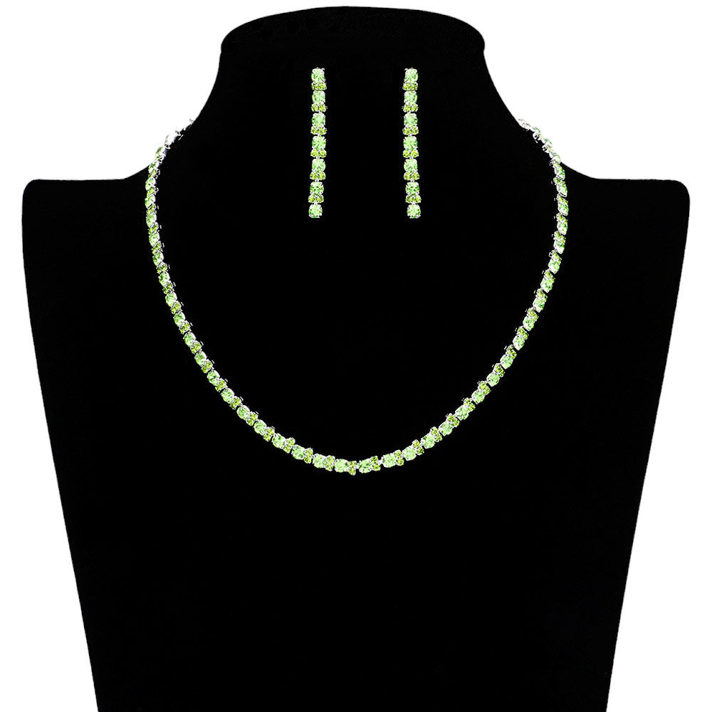Emerald Rhinestone Cluster Jewelry Set, this classic jewelry set features a rhinestone cluster design for timeless elegance. Perfect for special occasions or party wear. Perfect gift choice for birthdays, anniversaries, weddings, bridal showers, or any other meaningful occasion.