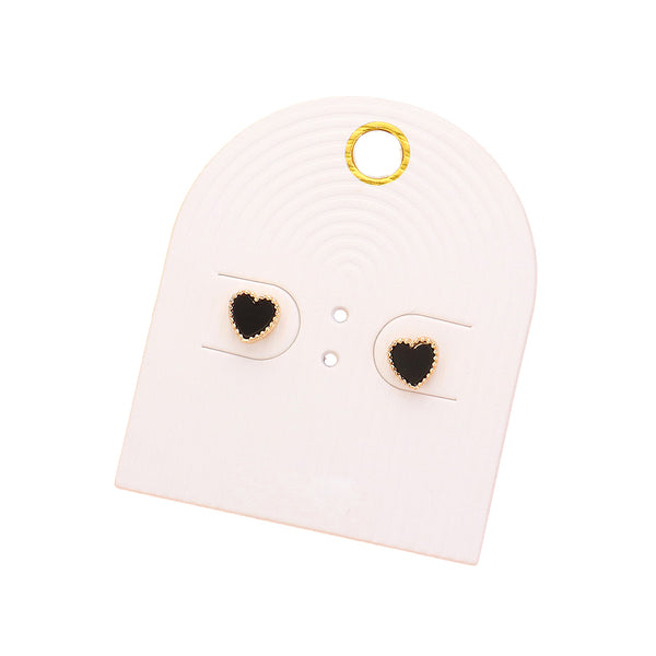 Enamel Heart Stud Earrings add a pop of color to any outfit. Crafted with durable enamel and a classic stud design, these earrings are perfect for everyday wear. Complete your look and make a statement with these versatile and stylish earrings.