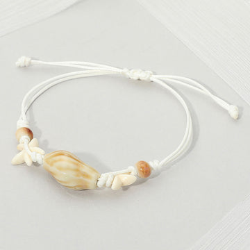 Madeline Love Camel Ceramic Conch Shell Starfish Beaded Adjustable Cinch Pull Tie Bracelet - Bracelets