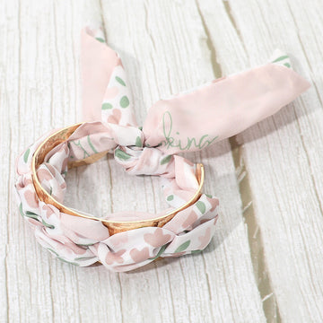 Madeline Love Pink Adjustable Fabric Scarf Knot Wrap Metal Cuff Bracelet - Bracelets