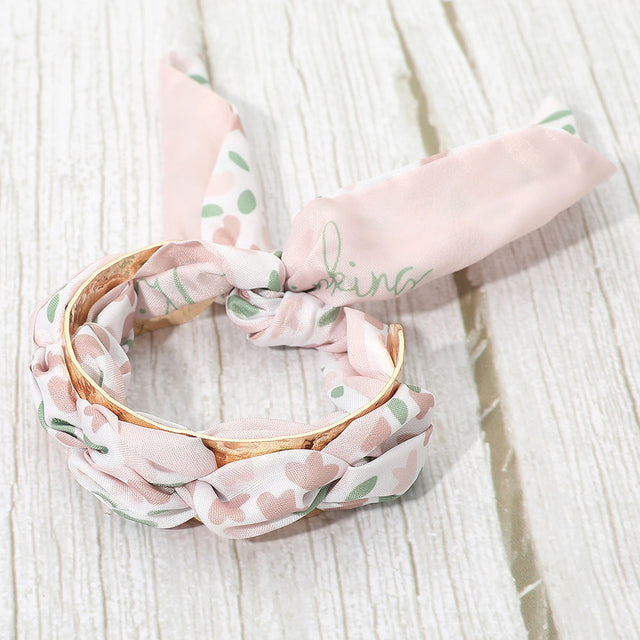 Madeline Love Pink Adjustable Fabric Scarf Knot Wrap Metal Cuff Bracelet - Bracelets
