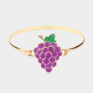 Madeline Love Gold Enamel Metal Grape Hook Bracelet - Bracelets