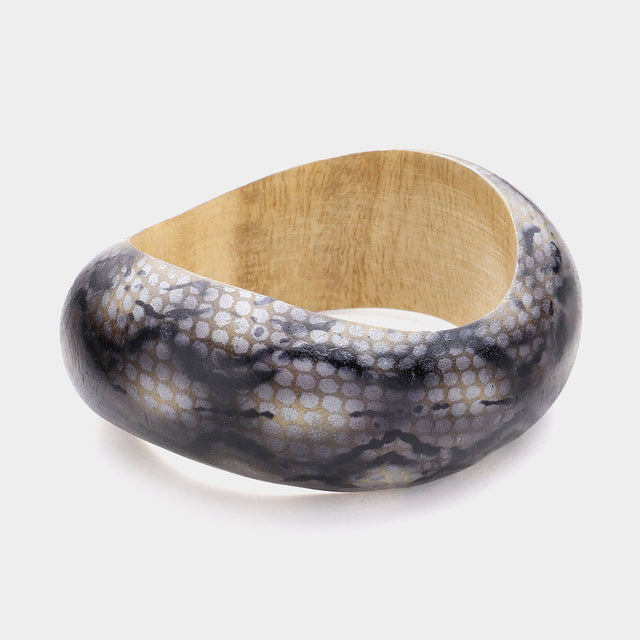 Madeline Love Gray Snake Patterned Bangle Bracelet - Bracelets