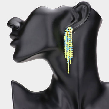 Madeline Love Blue Two Tone Bead Fringe Dangle Earrings