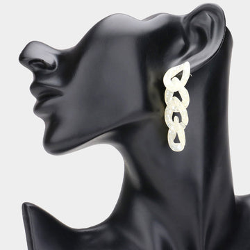Madeline Love Yellow Paint Splash Resin Link Dangle Earrings