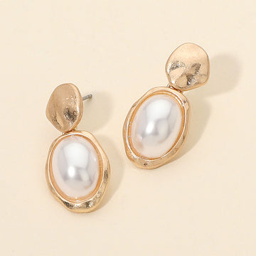 Madeline Love Cream Faceted Oval Pearl Drop Earrings