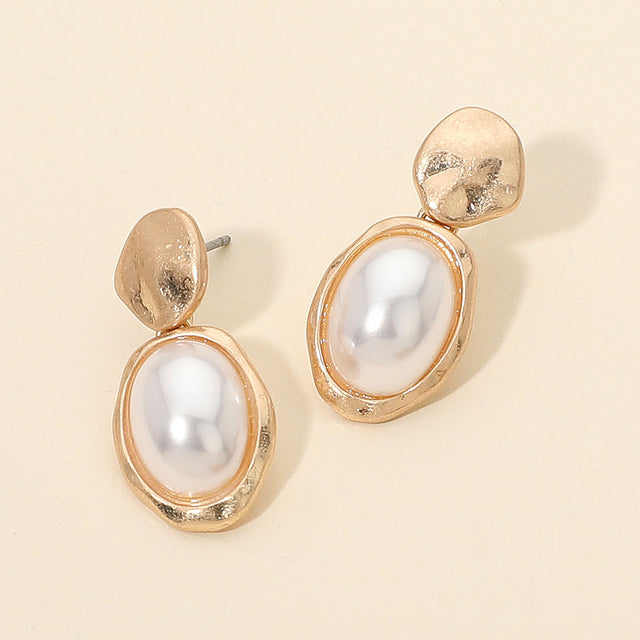 Madeline Love Cream Faceted Oval Pearl Drop Earrings
