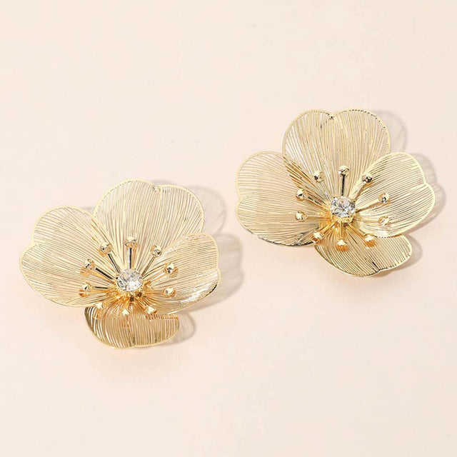 Madeline Love Gold Floral Cutout Statement Earrings