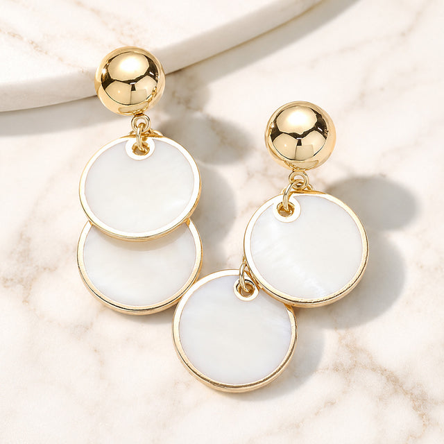 Madeline Love Mother of Pearl Mother Of Pearl Disc Link Dangle Earrings