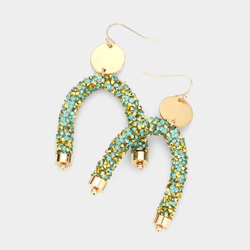 Madeline Love Mint Stone Cluster Arch Dangle Earrings
