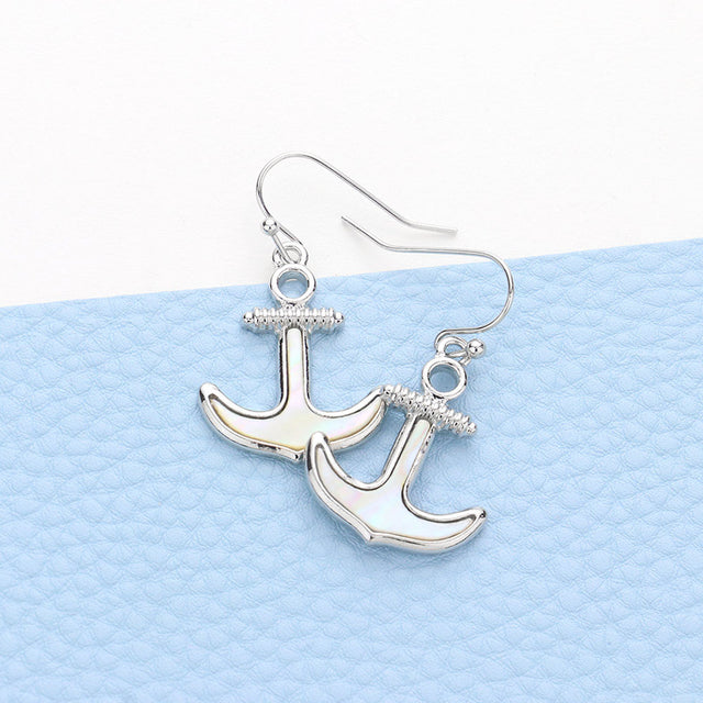 Mother of Pearl Mother of Pearl Anchor Dangle Earrings