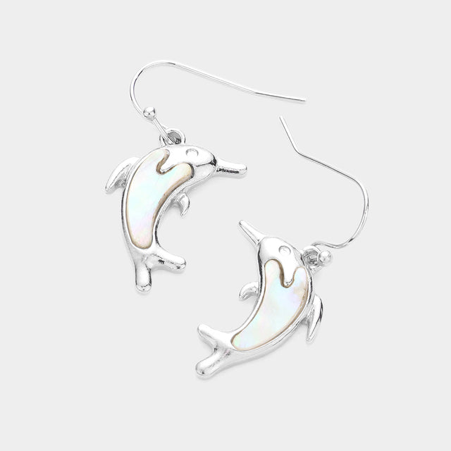 Mother of Pearl Mother of Pearl Dolphin Dangle Earrings