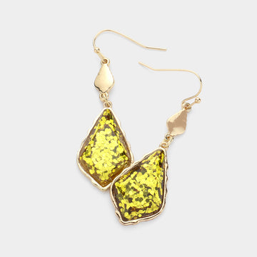 Madeline Love Gold Glittered Petal Dangle Earrings