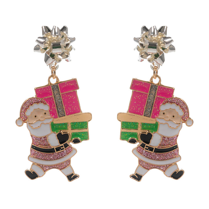 Holiday Gift Santa Dangle Earrings