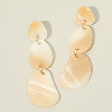 Madeline Love Ivory Abstract Resin Plate Link Drop Statement Earrings