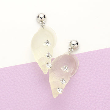 Madeline Love Clear Rhinestone Shell Dangle Earrings