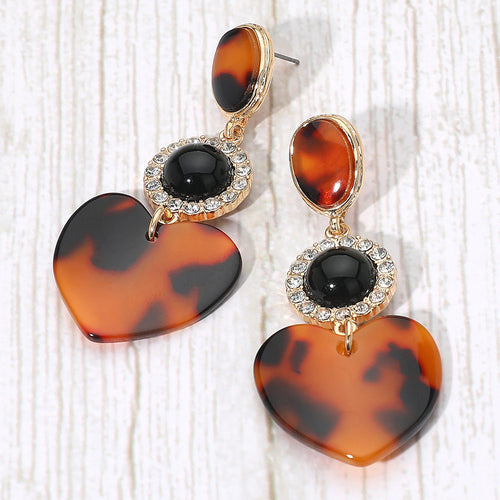 Bold Resi Heart Drop Earrings - GD-BR