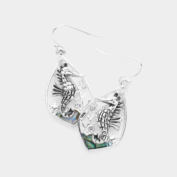 Madeline Love Abalone Abalone Seahorse Dangle Earrings