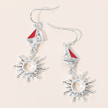 Madeline Love Multi, Silver Nautical Sailboat Sun Link Drop Dangle Earrings