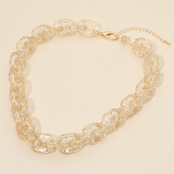 Madeline Love Gold Chunky Resin Chain Link Statement Necklace - Necklaces