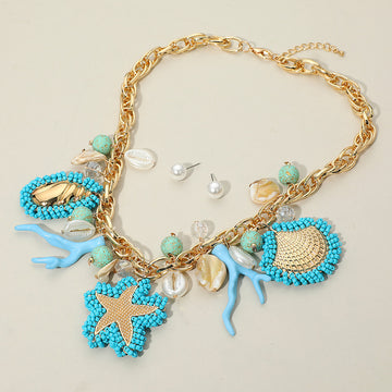 Madeline Love Gold Chunky Ocean Inspired Statement Necklace - Necklaces