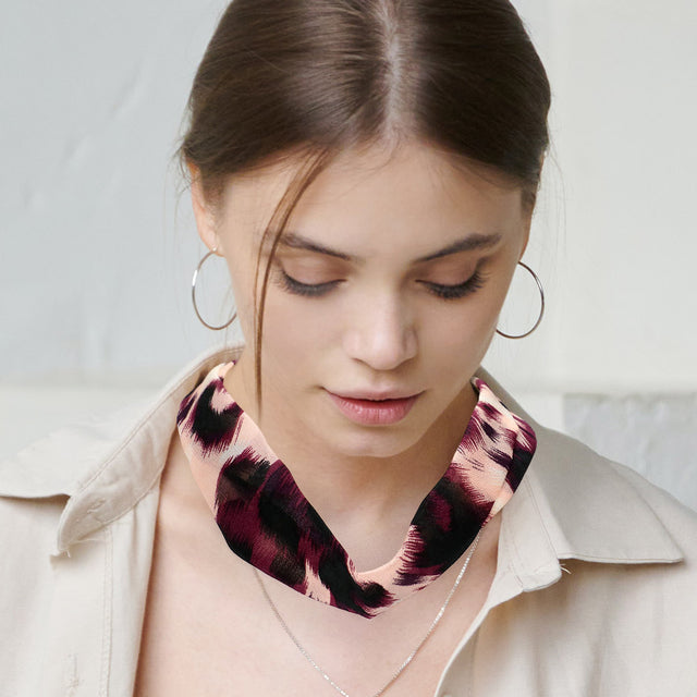 Madeline Love Purple Patterned Fabric Chiffon Necklace - Necklaces