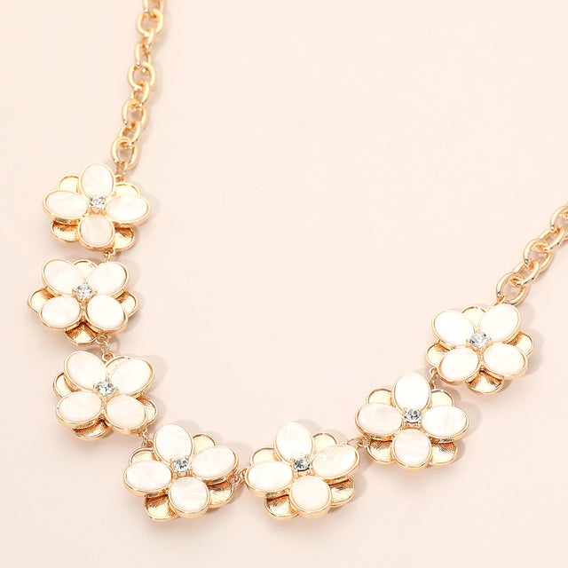 Madeline Love Gold Floral Charm Link Chunky Necklace