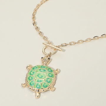 Madeline Love Green Sea Turtle Pendant Toggle Necklace - Necklaces