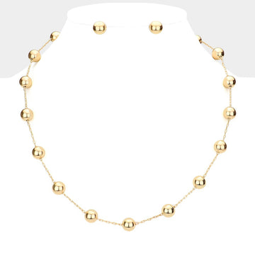 Madeline Love Gold Metal Ball Station Necklace - Necklaces