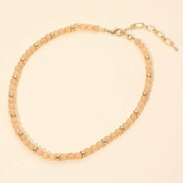 Madeline Love Peach Beaded Chain Necklace - Necklaces