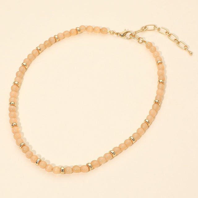Madeline Love Peach Beaded Chain Necklace - Necklaces