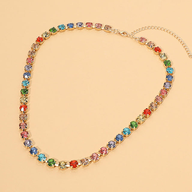 Madeline Love Multi Round Stone Link Statement Necklace
