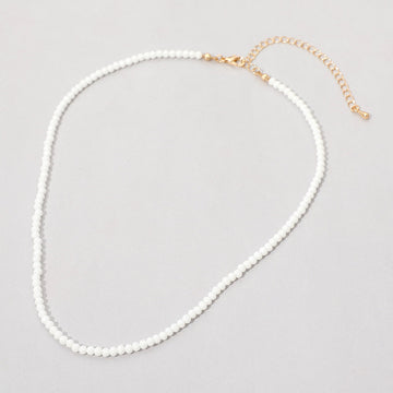 Madeline Love White Faceted Beaded Necklace - Necklaces