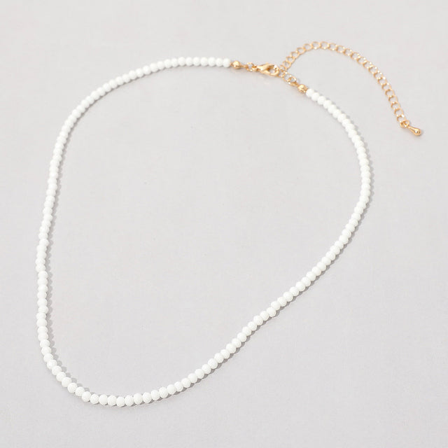 Madeline Love White Faceted Beaded Necklace - Necklaces