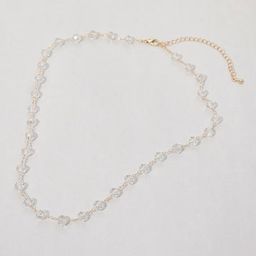 Madeline Love Clear Faceted Bead Station Chain Necklace - Necklaces