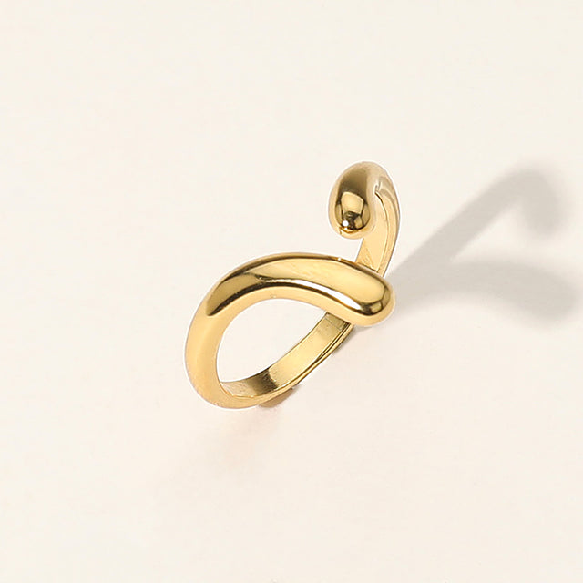 Madeline Love Gold Stainless Steel Minimalist Curved Open Band Ring