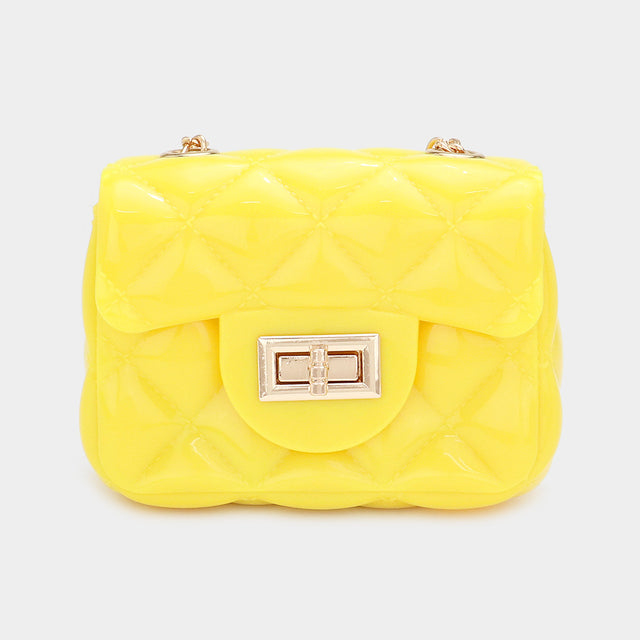 Madeline Love Yellow Quilted Jelly Mini Micro Crossbody Bag - Bags & Wallets