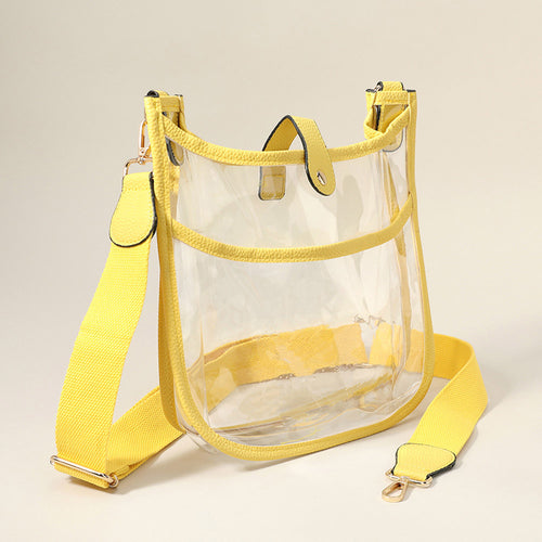 Transparent Crossbody Bag - Clear, Yellow