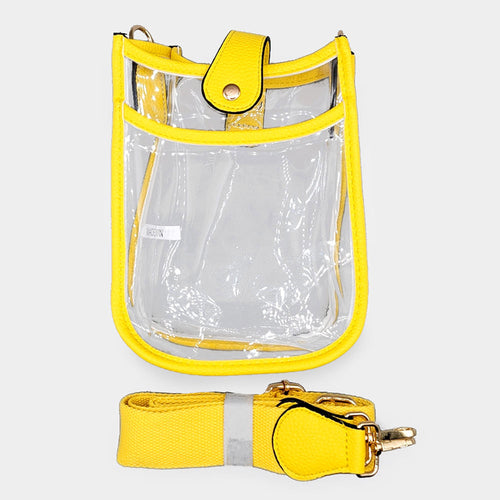 Transparent Crossbody Bag - Clear, Mustard