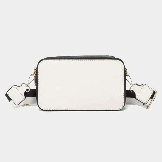 Madeline Love Black, White Game Day Two Tone Faux Leather Rectangle Crossbody Bag - Bags & Wallets