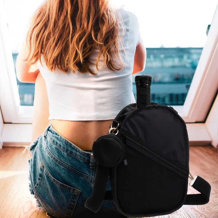 Black Pickleball Sling Bag / Crossbody Bag