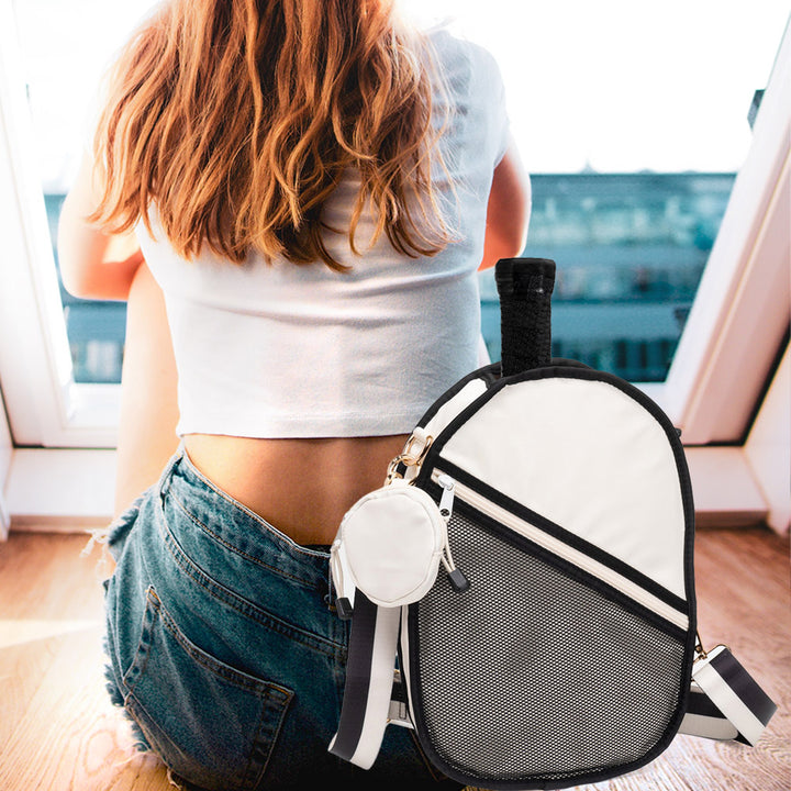 Black, Ivory Pickleball Sling Bag / Crossbody Bag