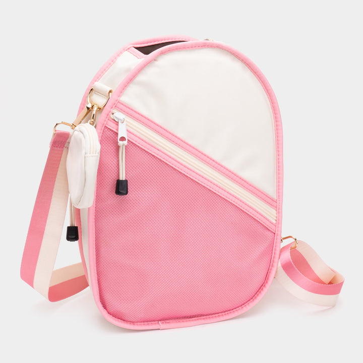 Ivory, Pink Pickleball Sling Bag / Crossbody Bag