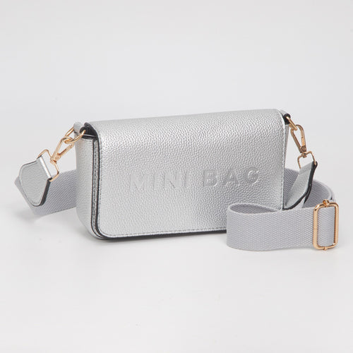 Faux Leather MINI BAG Message Structured Crossbody Bag - Beige