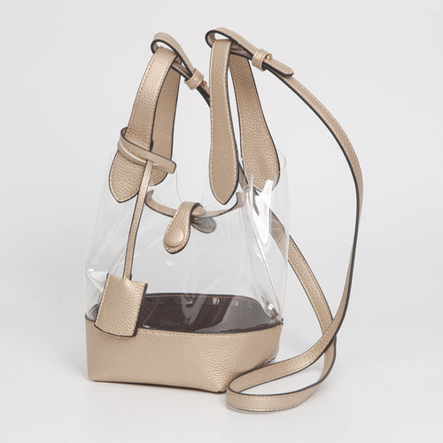 Transparent Bucket Shoulder Bag Crossbody Bag - Clear, Purple
