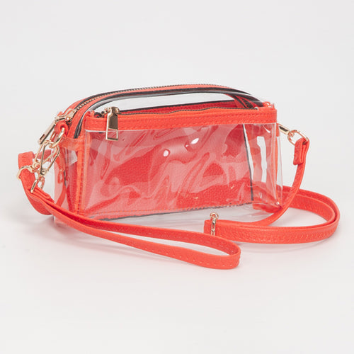 Transparent Small Crossbody Bag - Clear, Navy