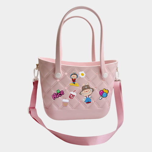 Trendy Silicone Personalized Charm Handbag / Crossbody Bag - Pink
