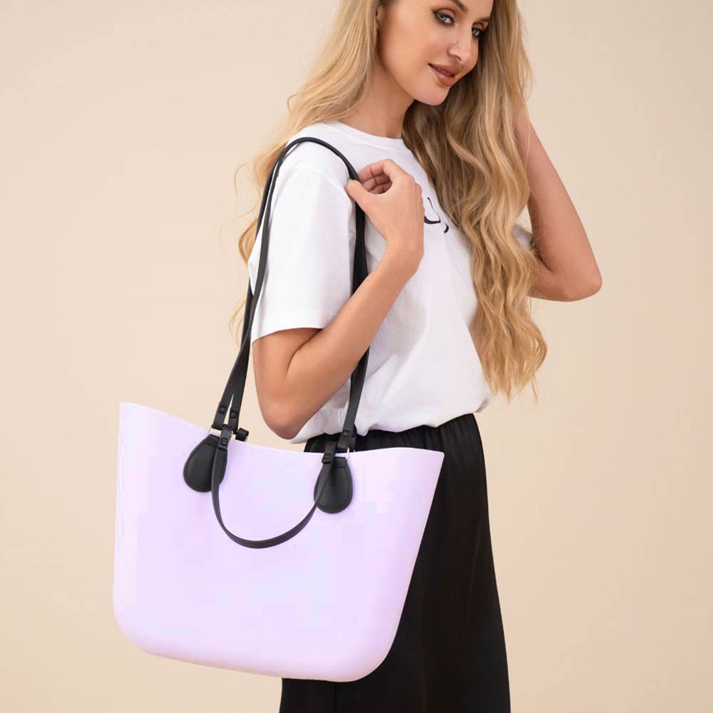 Large Structured Rubber Shoulder Tote Bag – Madeline Love