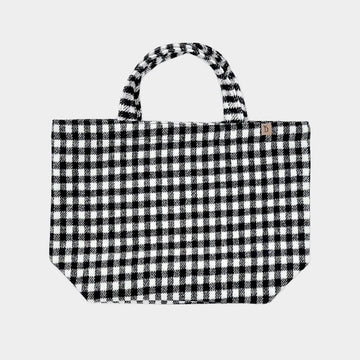 Madeline Love Black Buffalo Check Patterned Tote Bag - Bags & Wallets